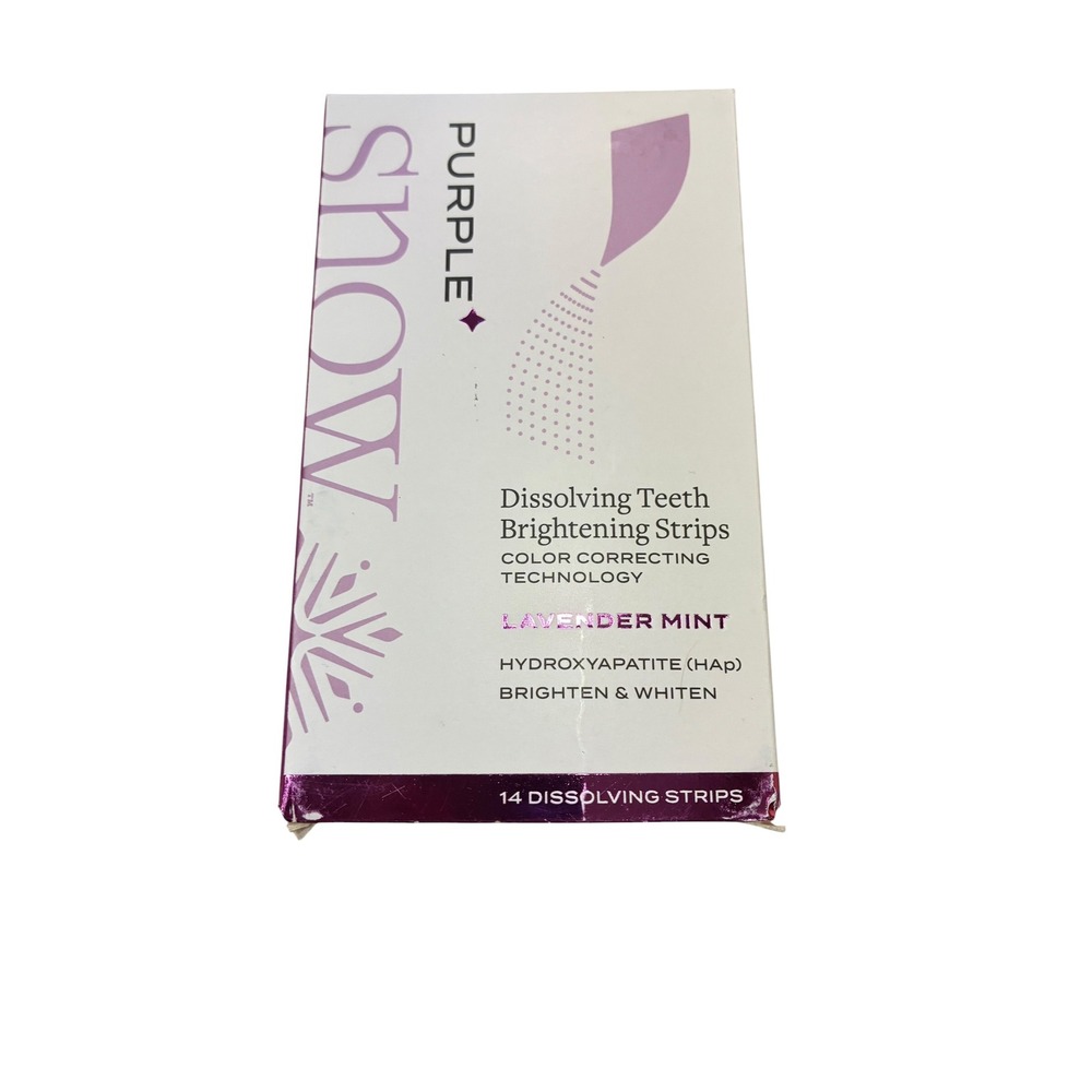 SNOW Purple Dissolving Teeth Whitening Strips‎ Lavender Mint 14ct Color Correct
